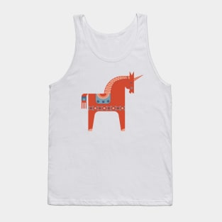 Scandinavian Inspired Folkstory Red + Blue Tank Top